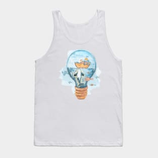Watercolor cute orca whale illustration Tank Top